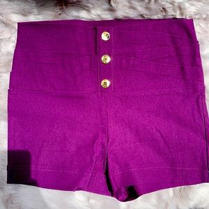 Medium High Waisted Plum Shorts